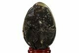 Septarian Dragon Egg Geode - Black Crystals #137955-3